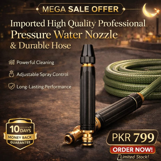 Mega Sale – Imported High-Quality Adjustable High Pressure Water Spray Nozzle Gun for Car Wash, Garden, Lawn & Hose Pipe Cleaning